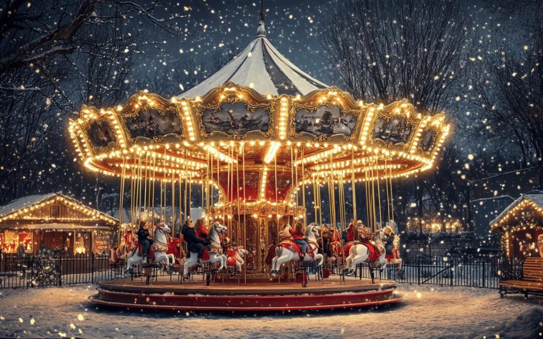 Le Carrousel Musical Noel : la pièce maîtresse de votre village miniature illuminé